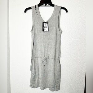NWT Chaser Gray Sleeveless Drawstring Dress